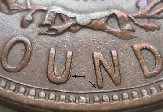 Re-engraved Letters in OUND