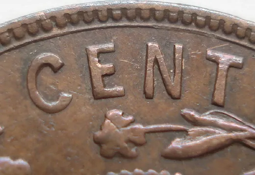 Re-engraved Letters in CENT