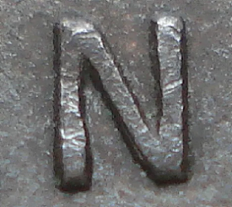 Re-engraved N in CENT