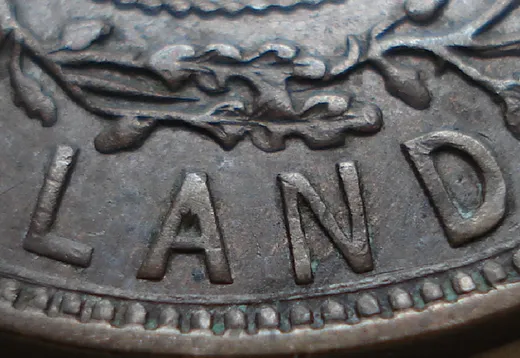 Re-engraved Letters in LAND