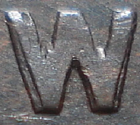 Re-engraved W in NEWF
