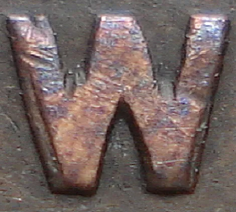 Re-engraved W in NEWF