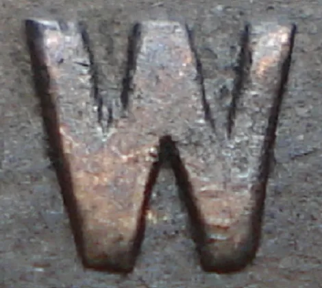 Re-engraved W in LAND
