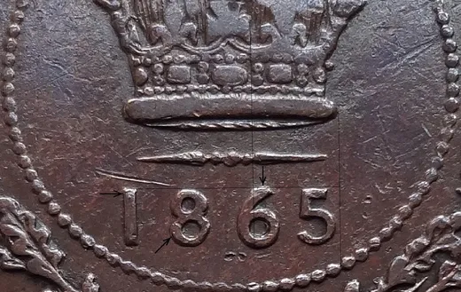 Narrow Date, Repunched 6, Gothic W