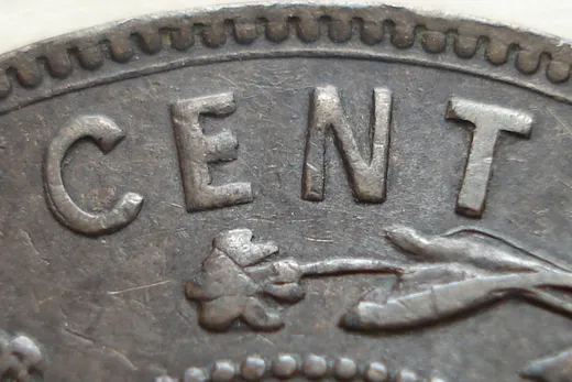 Re-engraved Letters in CENT