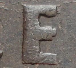 Re-engraved E in CENT