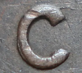 Re-engraved C in CENT