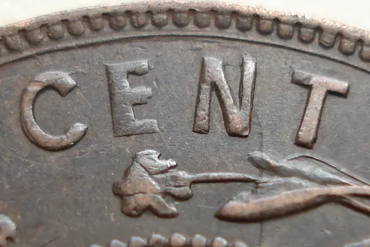 Re-engraved Letters in CENT