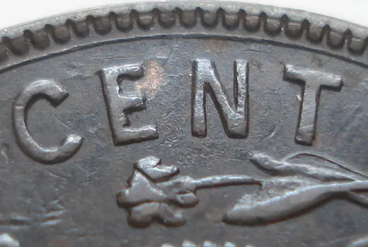 Re-engraved Letters in CENT