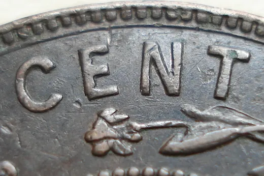 Re-engraved Letters in CENT