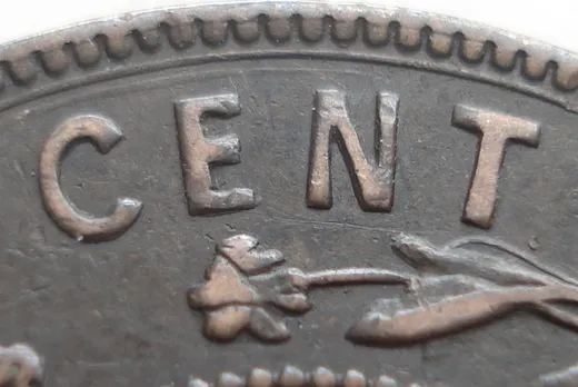 Re-engraved Letters in CENT
