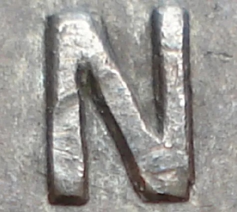 Re-engraved N in CENT