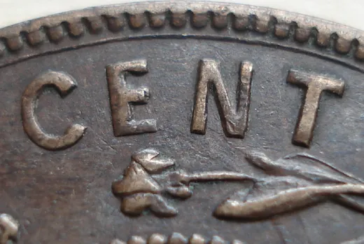 Re-engraved Letters in CENT