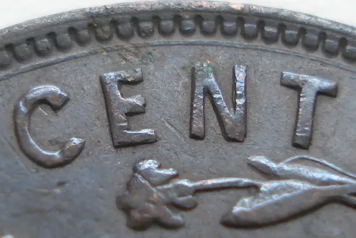 Re-engraved Letters in CENT