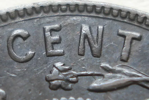 Re-engraved Letters in CENT