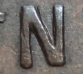 Re-engraved N in NEWF
