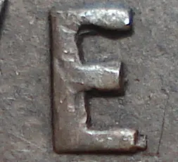 Re-engraved E in NEWF