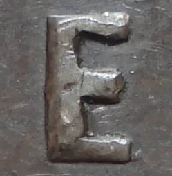 Re-engraved E in CENT