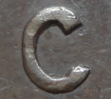 Re-engraved C in CENT