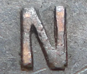 Re-engraved N in CENT