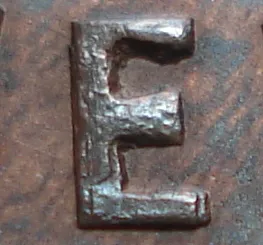 Re-engraved E in NEWF