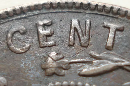 Re-engraved Letters in CENT