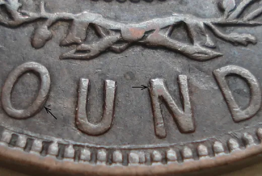 Re-engraved Letters in OUND