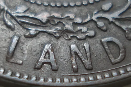 Re-engraved Letters in LAND
