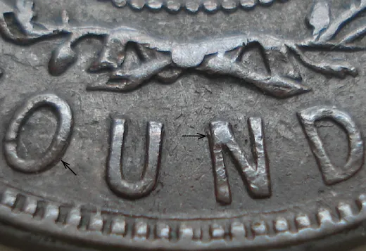 Re-engraved Letters in OUND
