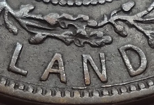 Re-engraved Letter Details in LAND