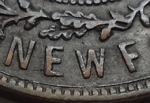 Re-engraved E in NEWF