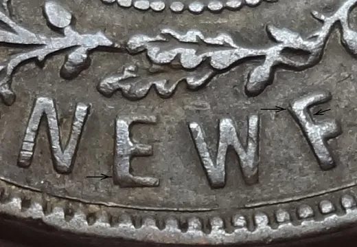 Re-engraved F in NEWF
