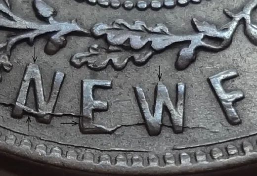 Re-engraved E in NEWF