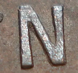 Re-engraved N in NEWF