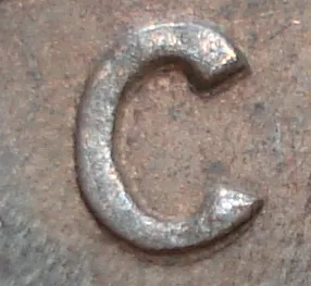 Re-engraved C in CENT