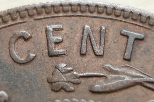 Re-engraved Letters in CENT
