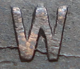 Re-engraved W in NEWF