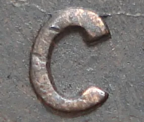 Re-engraved C in CENT