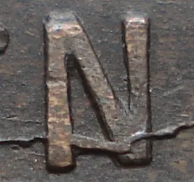 Re-engraved N in NEWF