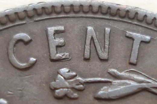 Re-engraved Letters in CENT
