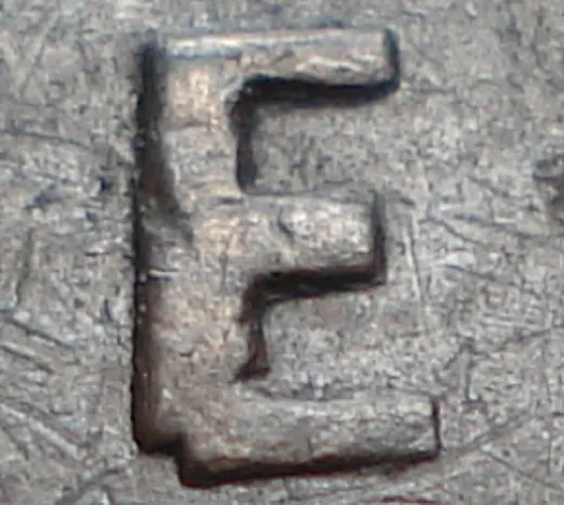 Re-engraved E in CENT