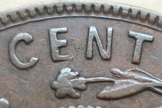 Re-engraved Letters in CENT