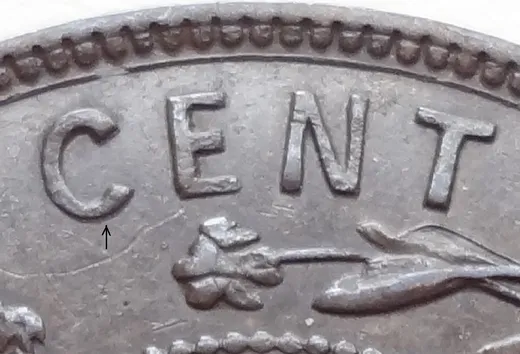 Re-engraved Letters in CENT
