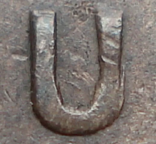 Re-engraved U in OUND