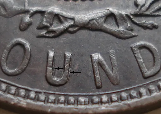 Re-engraved Letters in OUND