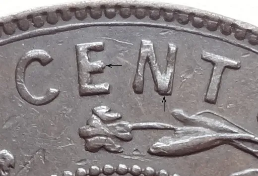 Letter Details in CENT Re-engraved [E & N] 78