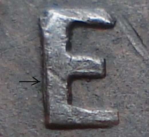 Re-engraved E in NEWF