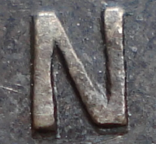 Re-engraved N in CENT