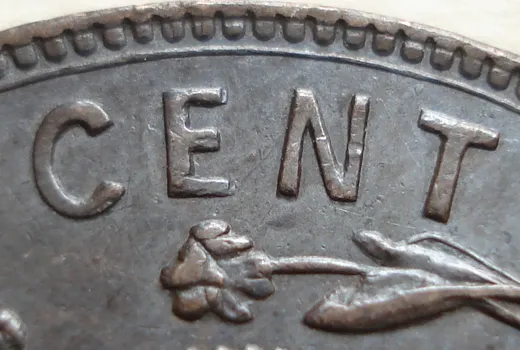 Re-engraved E in CENT