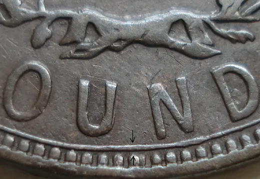 Re-engraved U in OUND